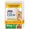 PURINA CAT CHOW STERYLIZED Z KURCZAKI I BAKŁAŻANEM - 85G x 4