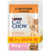 PURINA CAT CHOW KITTEN Z INDYKIEM I CUKINIĄ W GALARECIE - 85G x 4